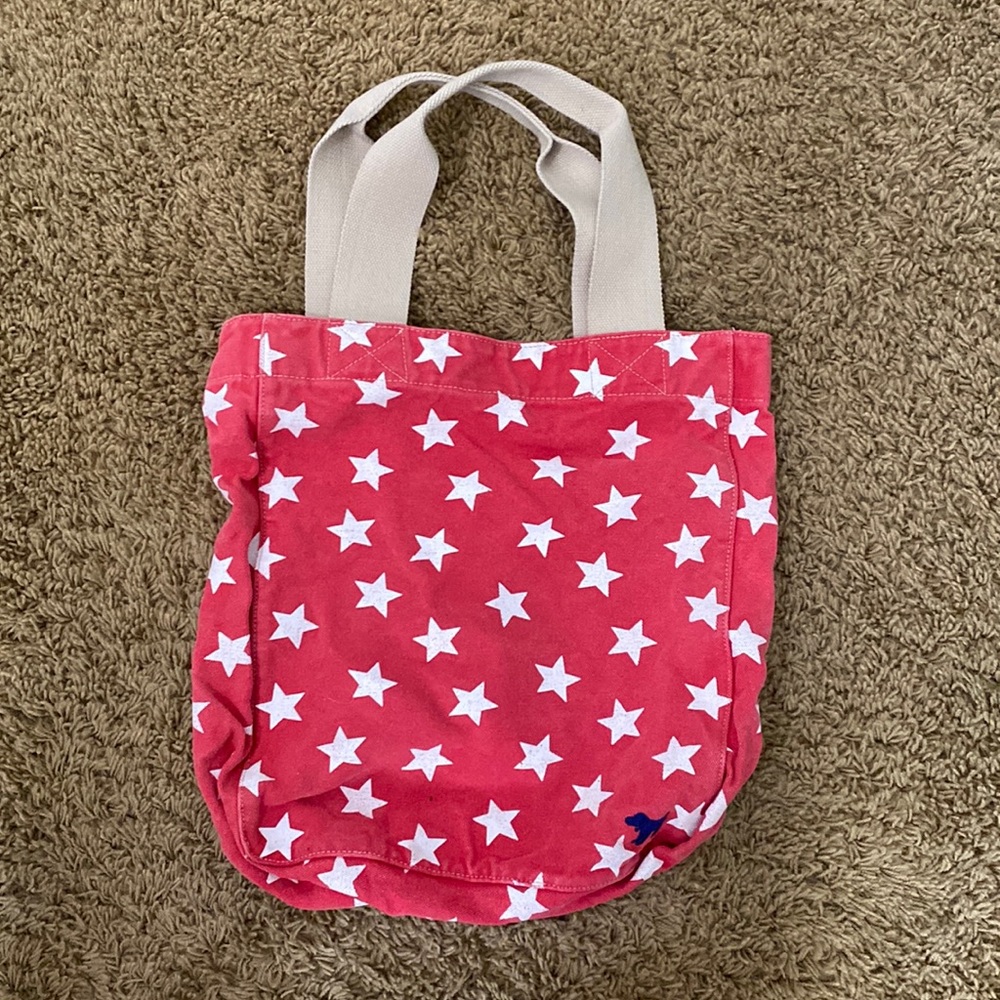Red starred tote bag